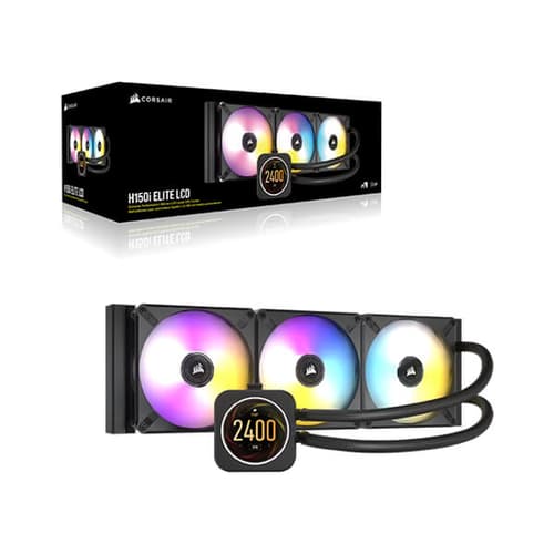 Corsair iCUE H150i Elite LCD Display CPU Liquid Cooler (Black)